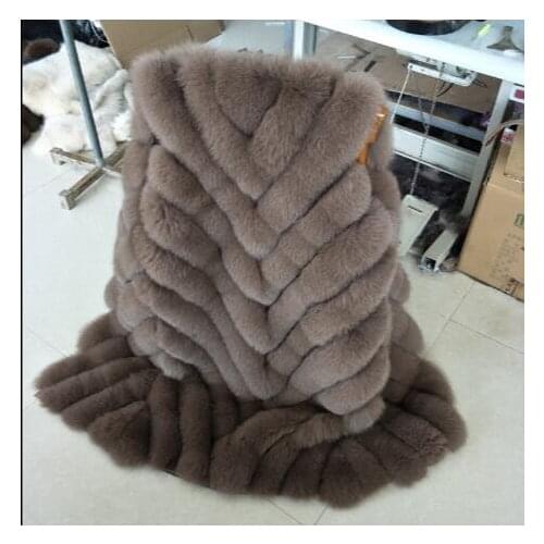 2019 new fox fur skin fur coat sweep fashionable fur vest fashion lady warm fox fur factory direct