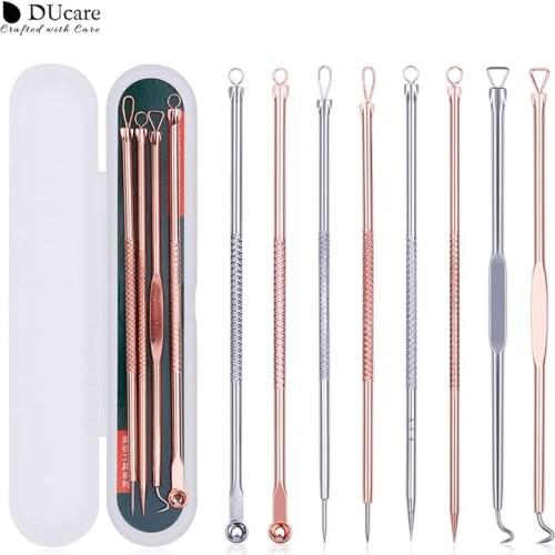 DUcare 4pcs Stainless Steel Acne Removal Needles Pimple Blackhead Remover Tools Face Skin Care Tools Needles Facial Pore Cleane
