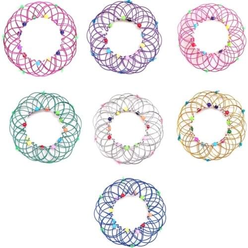 Adult Children Anti-Stress Toy Mandala Decompression Toys Variety Flower Basket Thirty-Six Softened Steel Ring Fidget Pu