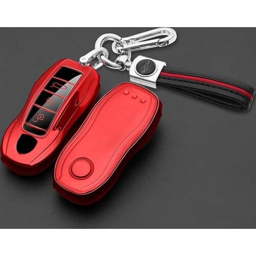 TPU Car Key Case Full Cover Shell Keychain Car Styling For Porsche Boxster Cayman 911 Panamera Cayenne Macan Auto Accessoires