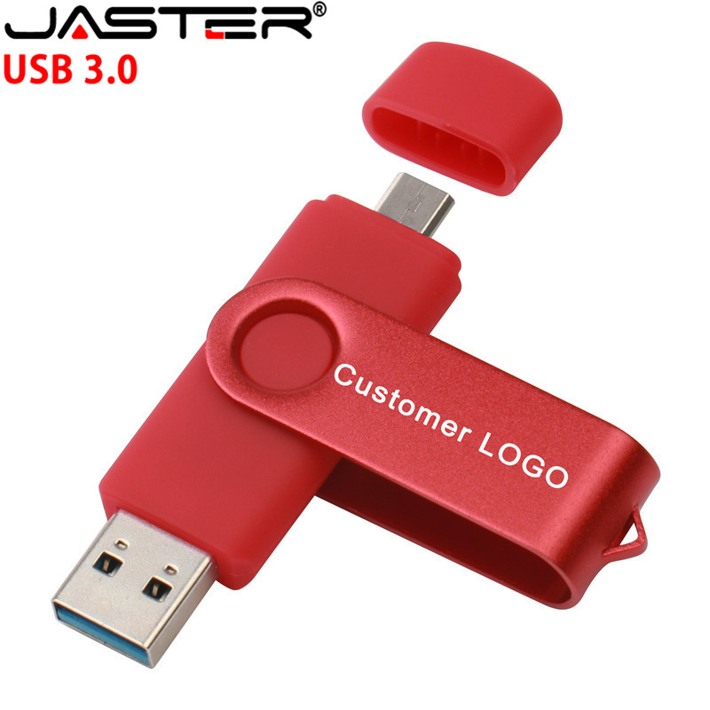 JASTER OTG USB 3.0 128GB USB Flash Drive 16GB 32GB Two-Side Pen Drive For Android Mobile Phone 8GB USB Stick 64GB Pendrive