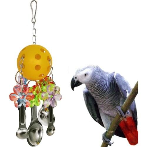 Bird Parrot Toy Bell Hanging Ball Parrot Sound Training Toy Bird Accessories Cockatiel Parakeet Accessories Pet Supplies