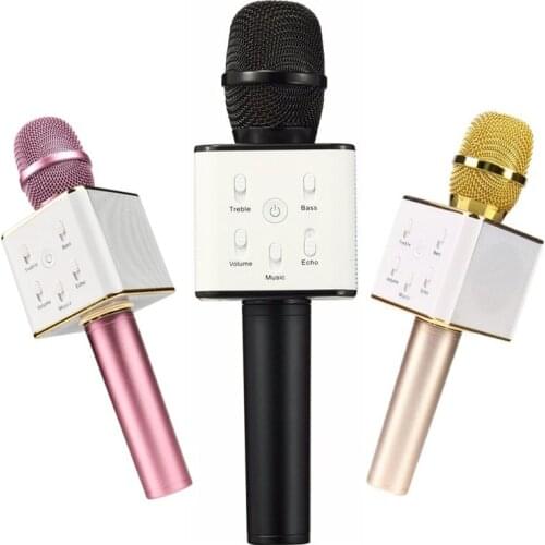 Pocket Party KTV Sing Karaoke OK Wireless Bluetooth Q7 Microphone With Speaker Fit Smartphone Global Free Shipping