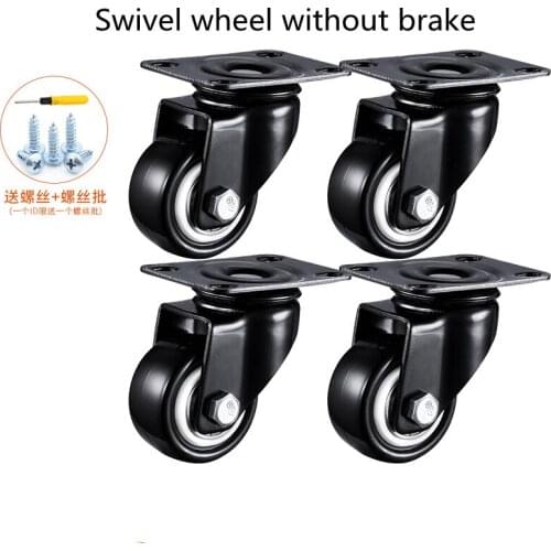 4pc/1.5 inch swivel caster, 160kg black swivel caster trolley furniture caster rubber