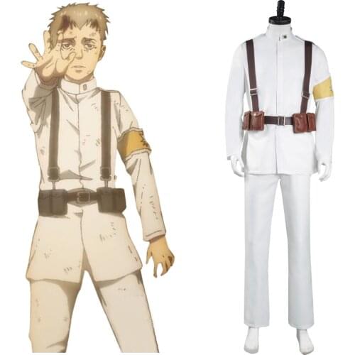 Anime Shingeki no Kyojin Attack on Titan S4 Cosplay Costume Marley Eldian Army Uniform Suit White Outfits Men Halloween Carnival