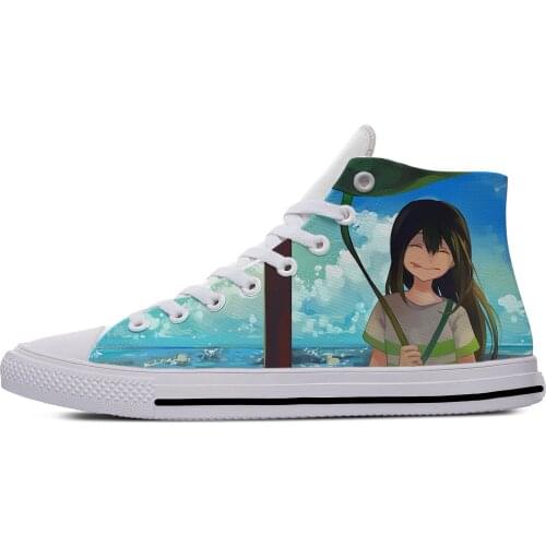 Anime Boku No My Hero Academia Asui Tsuyu Froppy Casual Cloth Shoes High Top Lightweight Breathable 3D Print Men Women Sneakers