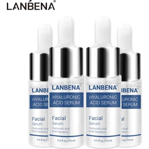 LANBENA Hyaluronic Acid Face Serum 4PCS Skin Care Essence Serum Moisturizing Acne Treatment Repair Whitening Anti Aning Winkles