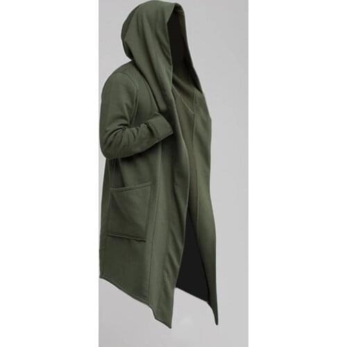 Men Jacket Warm Costume Oblique Hem Extra Long Men Jacket Trench Coat for Stage Show