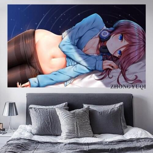 Nakano Miku Gotoubun no Hanayome Painting Wall Art Poster Framed Canvas For Room Home Bedroom Dorm Art Wooden Frame Decoration