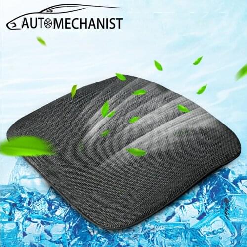 Cooling Car Seat Cover With Fan 12V Cool Pad Mat For Car Seat Ventilated Cushion With Exhaust Air Fans Auto Summer Accessories