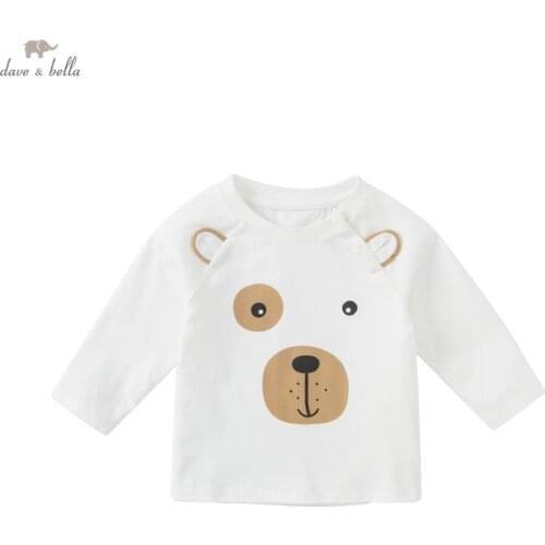 DB18629 dave bella autumn baby boys casual cartoon print T-shirt children tops kids boy fashion tees
