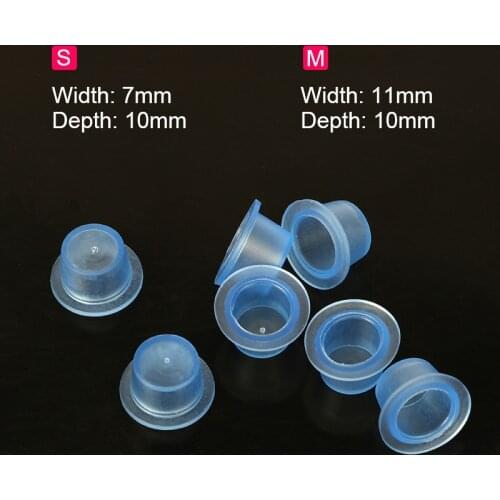 Tattoo Ink Cup Small/Medium Size Silicone Permanent 100Pcs Cup Tattoo Eyebrow Makeup Pigment Container Disposable Accessories