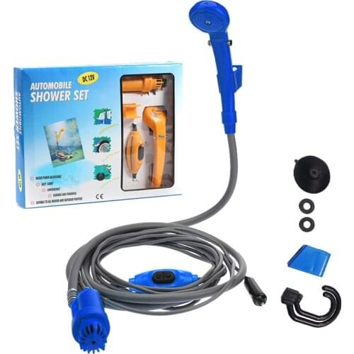 Camping Shower Portable set USB car Washer DC 12V pressure Travel outdoor camp hiking shower