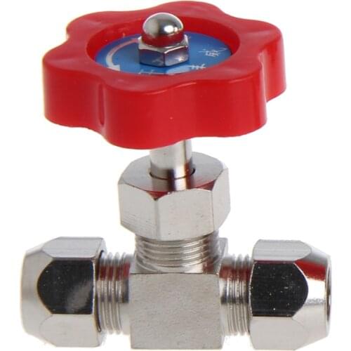 Durable Tube Nickel-Plated Brass Plug Needle Valve OD 6mm/8mm/10mm