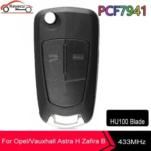 KEYECU Flip Remote Car Key 433MHZ PCF7941 HITAG 2 46 Chip For Opel/Vauxhall Astra H 2004-2007 2008 2009 Zafira B 2005-2013