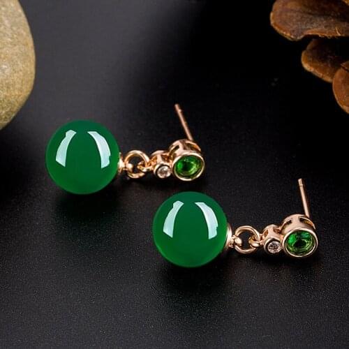 2020 Charm Grade A Natural Green Jade Earrings For Women 925 Sterling Silver Earrings Female Party Geometric Fine Jewelry Gift
