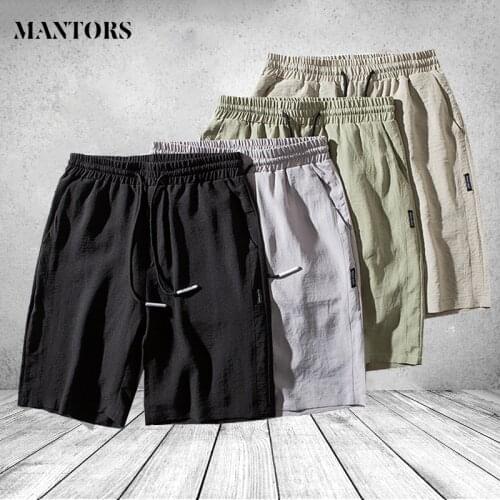 2021 Shorts Men Big Tall Summer Plus Size 4XL Elastic Waist Casual Flax Bermuda Male Beach Sweatpants Casual Clothes Black Green