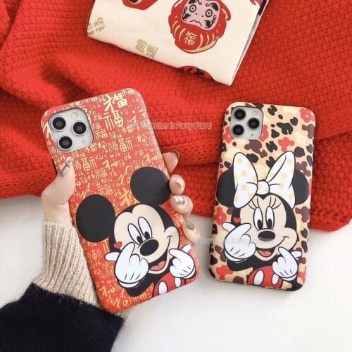 Disney Mickey Mouse Phone Case for Iphone 7 8 XS Max XR 12pro Max Case Soft Shell Silicone Phone Case Accessories Birthday Gift