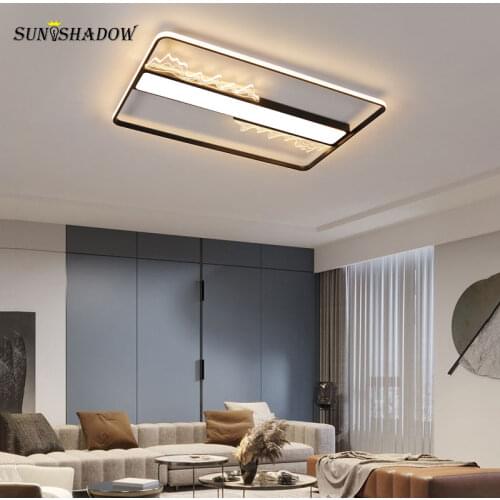 Modern Led Chandelier Rectangle&Square&Round Ceiling Mounted Chandelier Lighting for Foyer Living room Bedroom Dining room Lamps