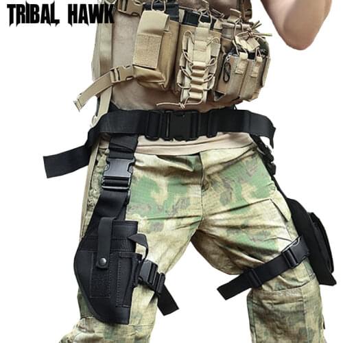 Tactical Pistol Bag Hand Gun Carrier Leg Holster Magazine Pouch Police Army Battle Military Handgun Airsoft Hunting Accessories