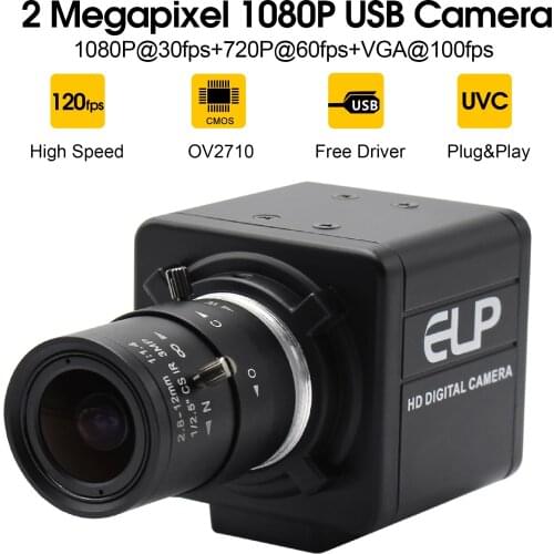 1080P Full HD 30fps 60fps 120fps mini PC Webcam USB Camera with Manual Zoom Varifocal Lens for PC Laptop and Desktop
