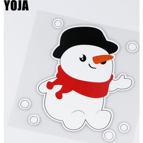 YOJA 12.2X13.1CM Snowman Cute Cartoon Window Decoration Car Sticker Vinyl Decal ZT4-1013