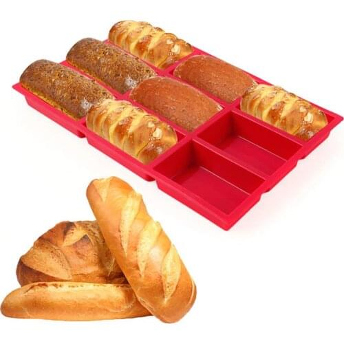 1pcs Silicone Brownie Pan 9 Cavity Red Non-Stick Financier Cake Pan Rectangular Cake Mold Cookie Mold Cake Decorating Tools