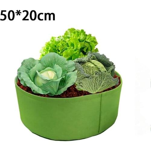 10 Gallons Growing Bags Fabric Garden Raised Bed Round Planting Container Grow Bags Planter Pot For Plants Nursery Pot Green