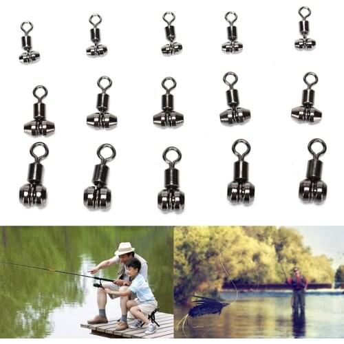 10XBall Bearing Swivel with Solid Ring Fishing Swivel Rolling Connector tools