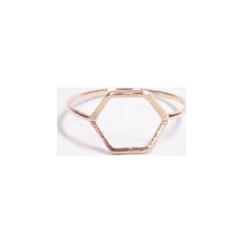 10PCS/lot Factory high quality fashion jewelry geometric Hexagon Outline Ring Wholesale Free shipping