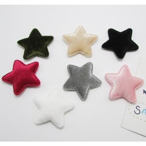 10PCS Plush Star Ball Padded Appliques For clothes DIY Baby hair Clip headwear Decor Ornament Accessories