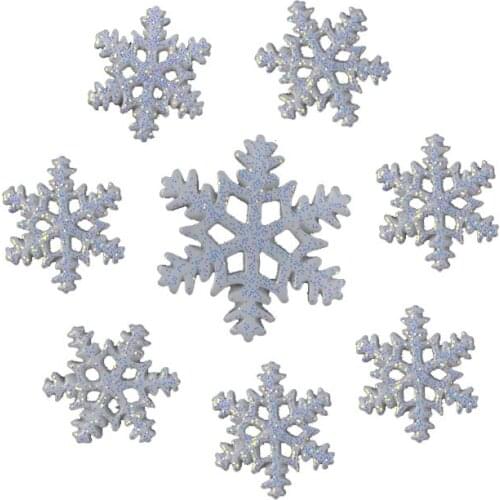10 Pcs Merry Christmas Plastic Button Snowflake New Year Christmas Decorations for Home Artificial Snow & Snowflakes