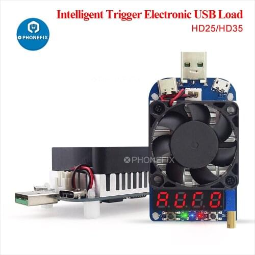 35w RD HD35 Trigger QC2.0 QC3.0 Electronic USB Load Resistor Electronic Discharge Battery Test Adjustable Current Voltage