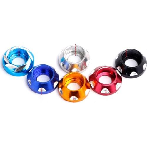 5pcs M6 fisheye washer gasket aluminum carved cone washers gaskets concave-convex cushion multicolor