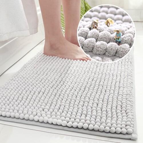 50X80cm thick chenille hotel bathroom floor mats home bedroom bathroom entrance non-slip absorbent foot mat bath rug