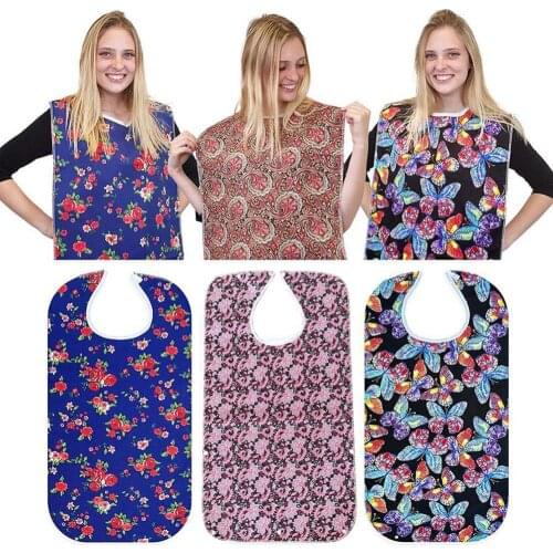 78x44cm Waterproof Adult Meal Eating Drinking Bib Protector Easy On/Off Apron