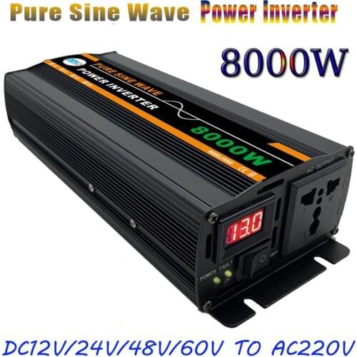 8000W Pure Sine Wave Power Inverter For Solar System/Solar Panel/Home/Outdoor/RV/Camping Wave Power Inverter