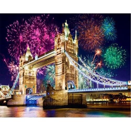 ARMYQZDiamond embroidery home decoration painting DIY picturesque diamond painting London Tower Bridge cross stitch full round s