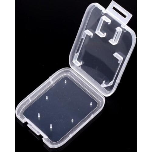 Free Shipping Transparent Clear Standard SD SDHC Memory Card Case Holder Box Storage Carry Storage Box for SD TF Card SN1125
