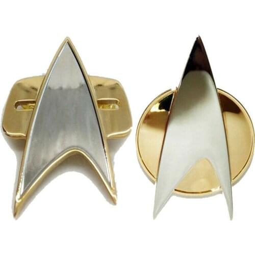 Fast Shipping Star Cosplay Trek TNG Voyager DS-9 COSplay Starfleet Brooch Badge Communicator Pin Box Halloween Christmas Gift