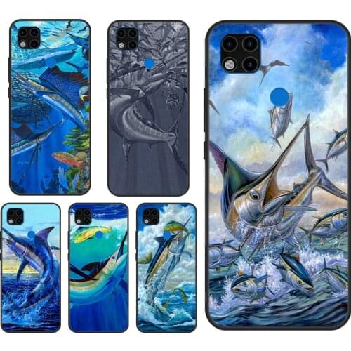 Blue Marlin Painting Phone Case For Xiaomi Redmi Note 10 9 Pro 8T 9S 7A 8A 9A 9C 9T K40 Redmi Note 8 Pro Cover