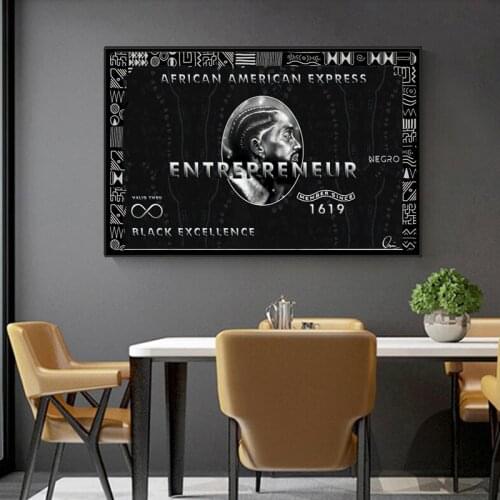 Black Poster African American Express Canvas Printings Painting on The Wall Art Decorative Picture for Living Room Decor Home
