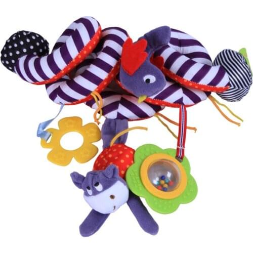 Baby Rattles Hanging toy for baby carriage Toys Animal Plush Toy activity spiral crib stroller Hangings Bell Kids Toy Gift
