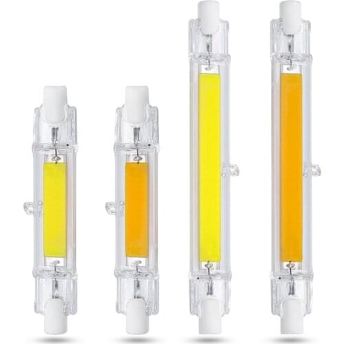 Dimmable r7s j78 8W 78mm Led Light Bulbs j118 r7s led cob 16W 118mm Lamp Bulb Spotlight AC220-240V Replace Halogen lamp