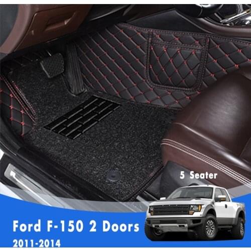 For Ford F-150 F150 (2 Doors) 2014 2013 2012 2011 Luxury Double Layer Wire Loop Car Floor Mat Carpets Auto Parts Styling Covers