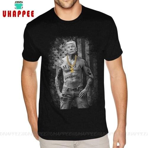 Anime Patriotic Gangster Anti Liberal Pro Trump Republican T Shirt Custom Short Sleeve Christmass For Man 6XL Black Tees Shirt