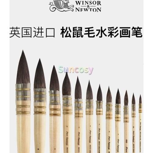 Winsor & Newton Pure Squirrel Pointed Wash Brush,hand Crafted Brushes,for Gouache,silk Painting and Any Fluid Colour Application