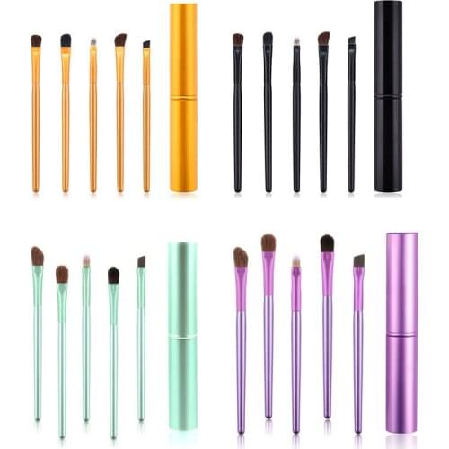 5Pcs Makeup Brushes Mini Set With Box Cosmetic Powder Eye Shadow Foundation Blush Blending Beauty Make Up Brush Cosmetic Tool