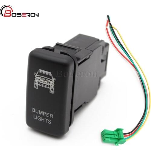 12V Green LED Push Switch Led Light Driving Light Fog Light Button For Toyota Landcruiser Hilux Prado 120 SERIES 2003-2009