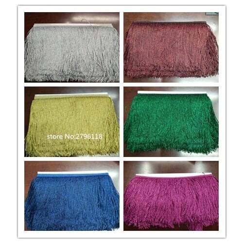 10 Yard/Lot 15CM Long Polyester Lace Tassel Fringe Lace Trim Ribbon Sew Latin Dress Stage Garment Curtain DIY Accessories SM028
